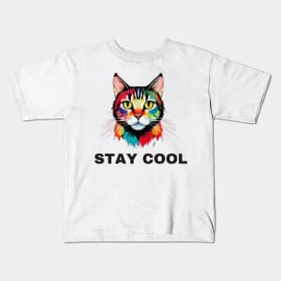 tie dye cat design Kids T-Shirt